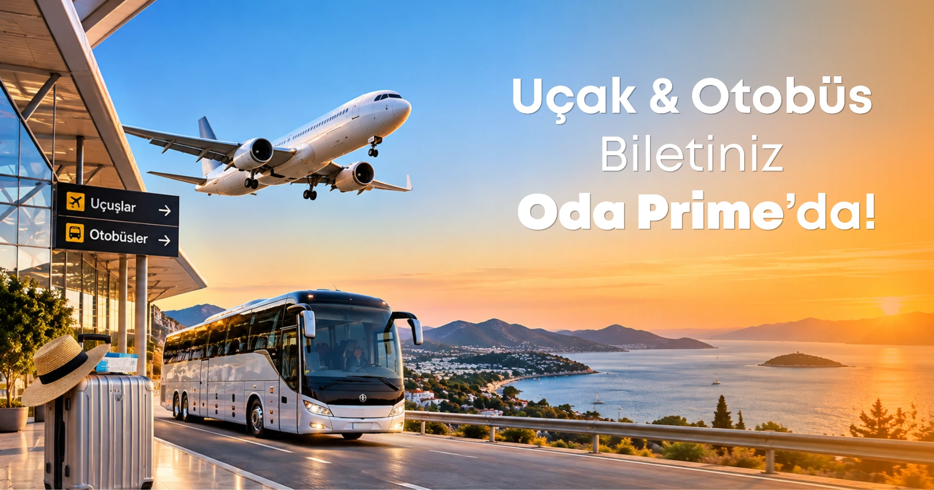 Uçak & Otobüs Biletiniz Oda Prime’da!